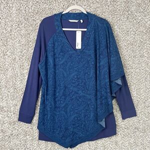 Soft Surroundings Top Women’s XL Patriot Blue Arpina 3/4 Sleeve Tunic NWT
